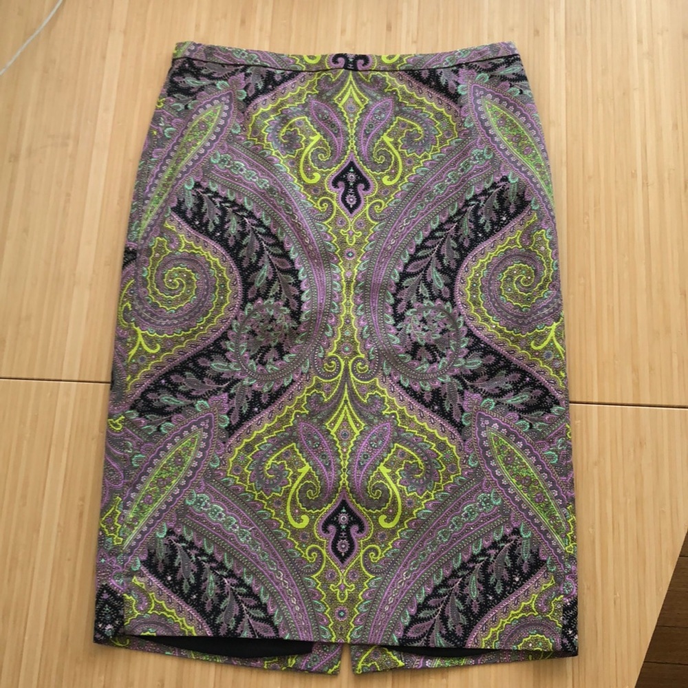 J. Crew Paisley Pencil skirt, size 6